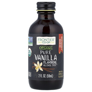 Frontier Co-op, Saborizante orgánico de pura vainilla, Sin alcohol, 59 ml (2 oz. líq.)