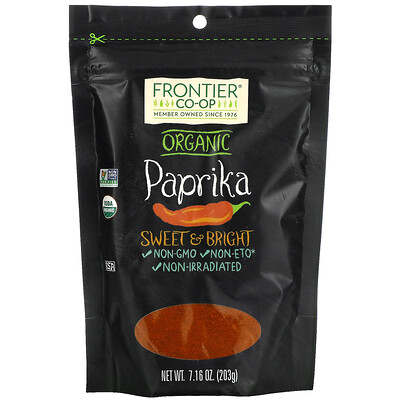 Купить Frontier Natural Products Organic Paprika, Sweet & Bright, 7.16 oz (203 g)