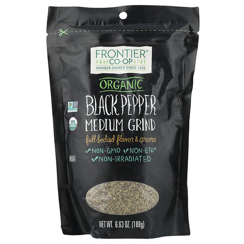 Frontier Co-op, Schwarzer Bio-Pfeffer, mittlerer Mahlgrad, 188 g (6,63 oz.)