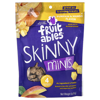 Fruitables（フルーダブルス）, Skinny Minis®（スキニーミニズ）、犬用おやつ、ソフト、パンプキン＆マンゴー、141g（5オンス）