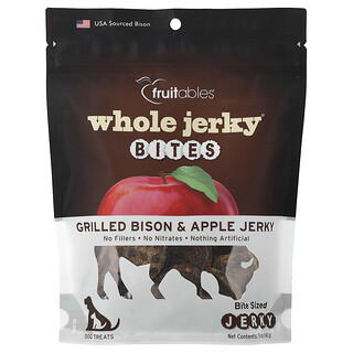 Fruitables, Whole Jerky® Bites, Dog Treats, Grilled Bison & Apple, 5 oz (141 g)