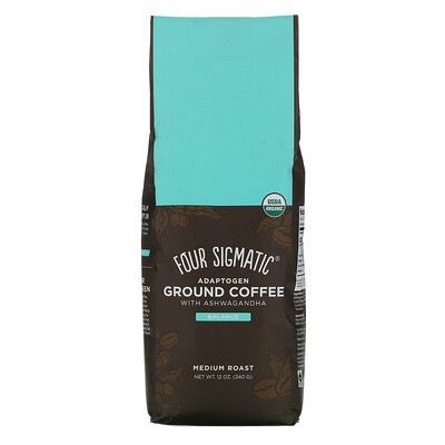 Four Sigmatic Adaptogen Ground Coffee with Ashwagandha, Medium Roast, 12 oz (340 g)