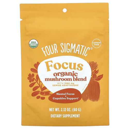 Four Sigmatic, Focus, Organic Mushroom Blend, Bio-Pilzmischung, koffeinfrei, 60 g (2,12 oz.)