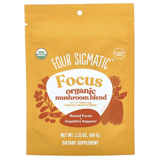 Four Sigmatic, Focus, Mezcla de hongos orgánicos, Sin cafeína, 60 g (2,12 oz)