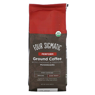 Four Sigmatic, Ground Coffee with L-Theanine & Cordyceps Mushrooms, Perform, Dark Roast, 12 oz (340 g)
