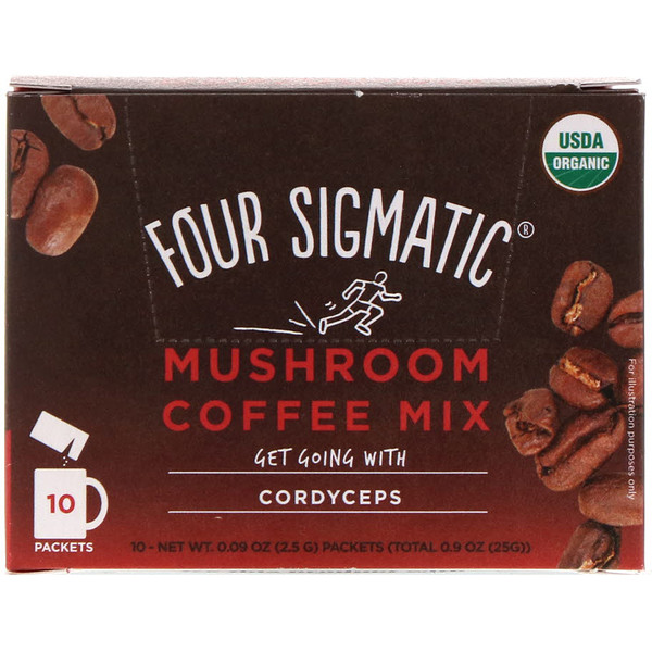 Four Sigmatic, マッシュルーム・コーヒーミックス、10包、各0.09オンス（2.5 g）