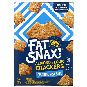 Fat Snax, 杏仁粉饼干，原始海盐，4.25 盎司（120.5 克）'