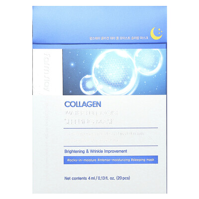 Farmstay, Mascarilla humectante con colágeno para la bella durmiente, 20 piezas, 4 ml (0,13 oz. Líq.) Cada una