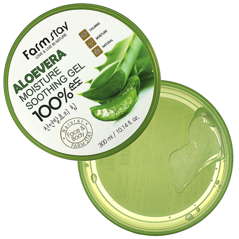 Farmstay, Aloe Vera 100 Moisture Soothing Gel, 10.14 fl oz (300 ml