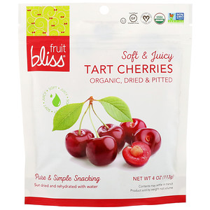Отзывы о Fruit Bliss, Soft & Juicy Tart Cherries, Organic, Dried & Pitted, 4 oz (113 g)