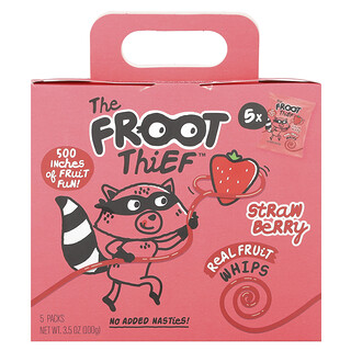 The Froot Thief, Batidos de frutas reales, Fresa, 5 paquetes, 20 g (0,7 oz) cada uno