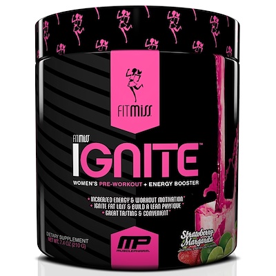 FitMiss 點燃-鍛煉能量補劑,草莓瑪格麗塔,7.4盎司(210克)