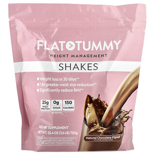 Flat Tummy, Milkshake'ler, Doğal Çikolata, 1,6 lb, 25,4 oz (720 g)