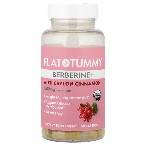 Flat Tummy Berberine+ With Ceylon Cinnamon, 60 Capsules