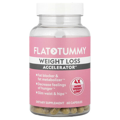 Flat Tummy, Acelerador de la pérdida de peso, 60 cápsulas