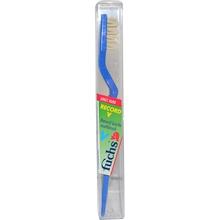 Fuchs Brushes, Record V, Natural Bristle Toothbrush, Adult Hard, 1 Toothbrush