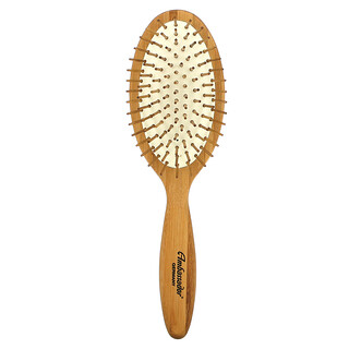 Fuchs Brushes, Ambassador Hairbrushes, Bamboo, Large Oval/Wood Pins, 1 Brush
