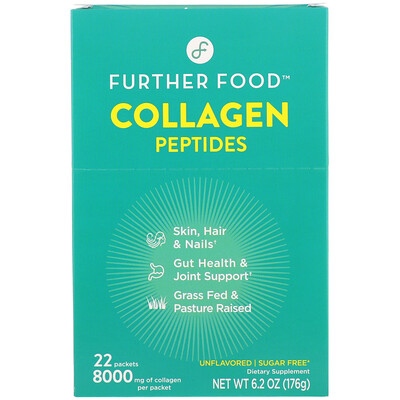Further Food Collagen Peptides, Unflavored, 22 Packs, 0.28 oz (8 g) Each