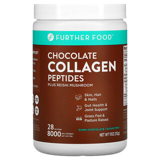 Further Food, Chocolate Collagen Peptides Plus Reishi Mushroom, Dark Chocolate, 11 oz (312 g)