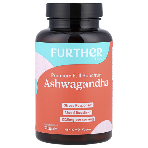 Further Food, Ashwagandha, Premium Full Spectrum, Premium-Vollspektrum, 120 Kapseln