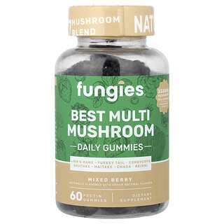 Fungies, Best Multi Mushroom Daily Gummies, Mixed Berry, 60 Pectin Gummies