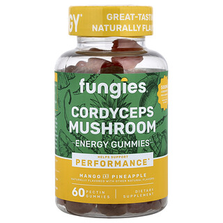 Fungies, 虫草软糖，芒果和菠萝味，60 粒果胶软糖（每粒软糖 50 毫克）