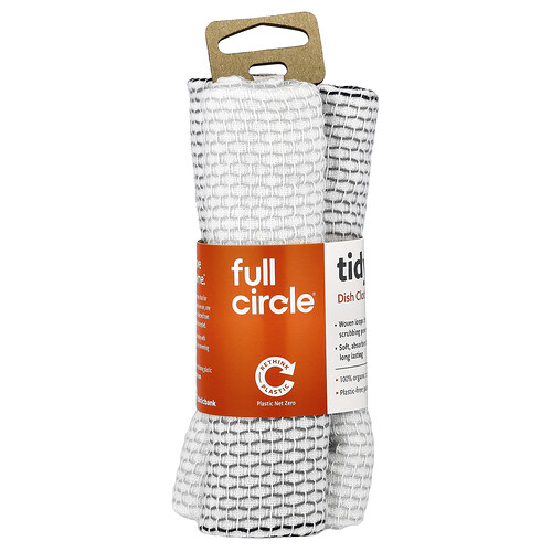 Full Circle, Paños para vajilla Tidy, Gris, 3 paños