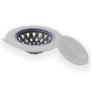 Отзывы о Фулл Серкл Хоум ЛЛС, Sinksational, Sink Strainer with Pop-Out Stopper, Gray & White, 1 Strainer & 1 Stopper