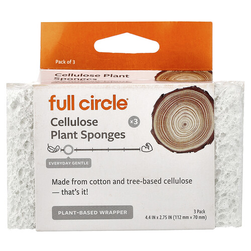 Full Circle Cellulose Plant Sponges, 3 Count