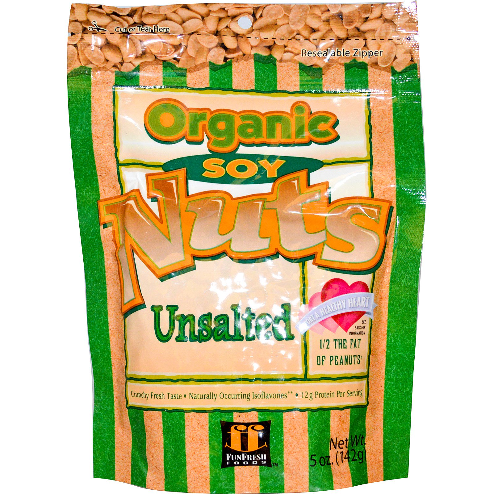 FunFresh Foods, Organic Soy Nuts, Unsalted, 5 oz (142 g) iHerb