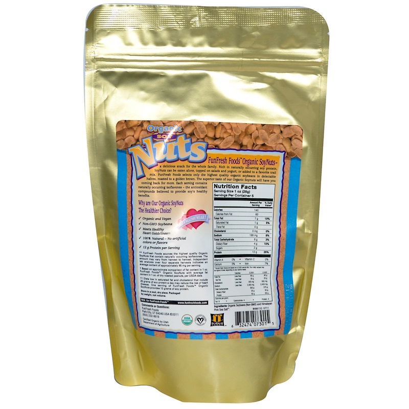 FunFresh Foods, Organic Soy Nuts, Original Roast, 5 oz (142 g) iHerb