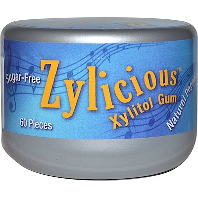 FunFresh Foods Zylicious Xylitol Gum, Natural Peppermint Flavor, 60 Pieces