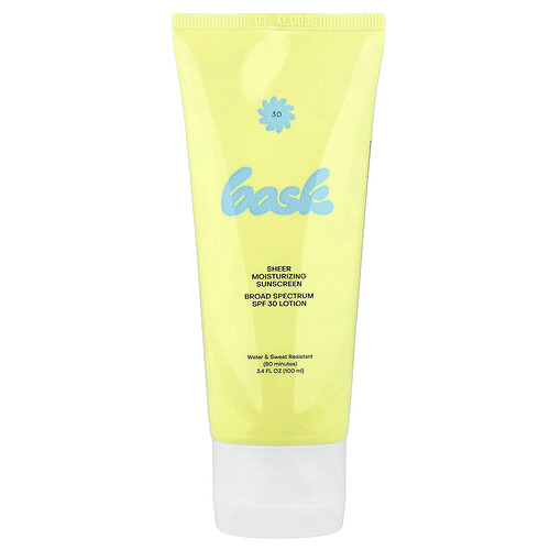 Bask Suncare, Sheer Moisturizing Sunscreen Lotion, feuchtigkeitsspendende Sonnenschutz-Lotion, LSF 30, 100 ml (3,4 fl. oz.)