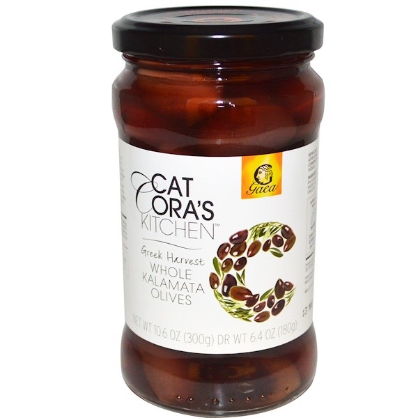 Gaea, Cat Cora's Kitchen, Whole Kalamata Olives, 10.6 oz (300 g) (Discontinued Item) 