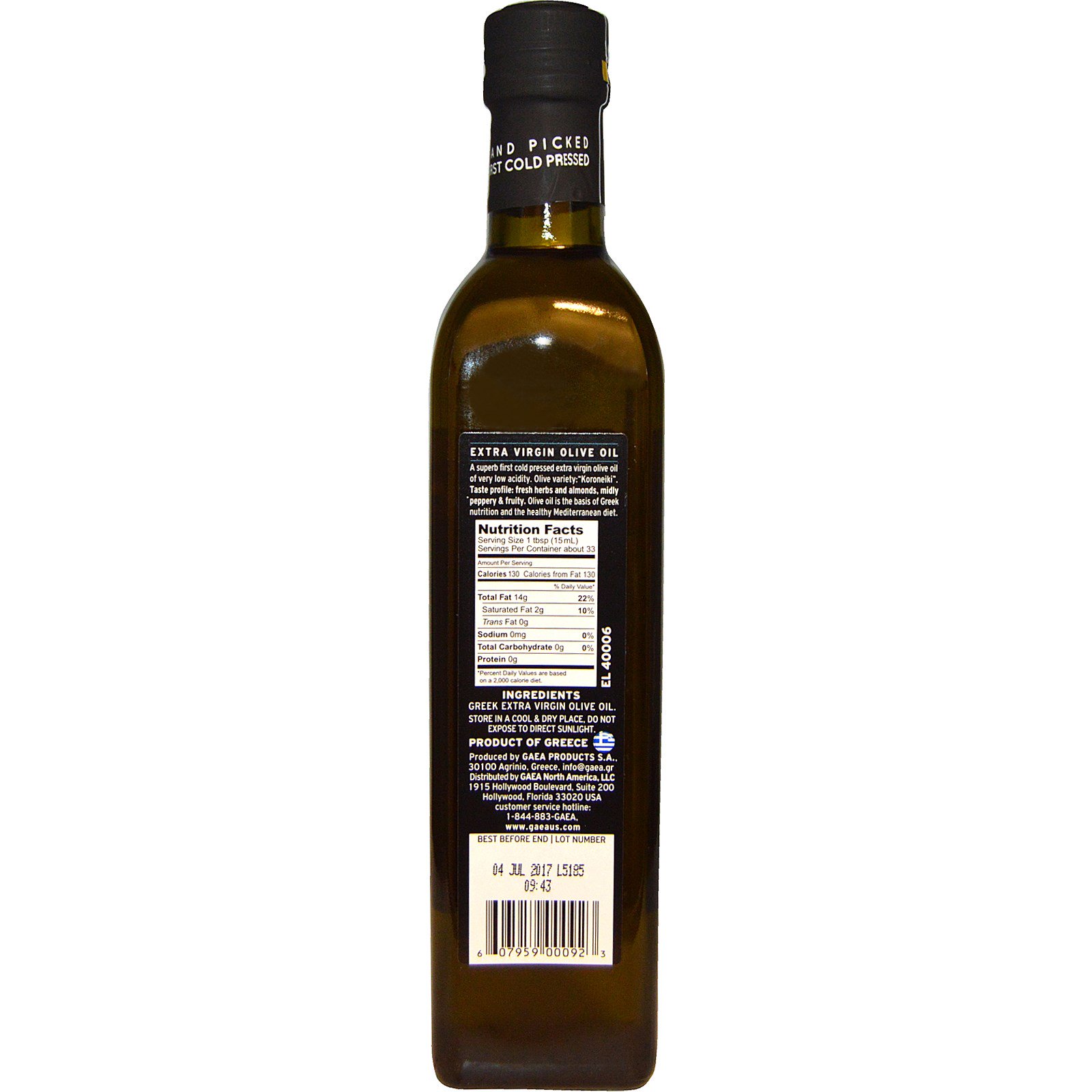 Gaea, Greek, Extra Virgin Olive Oil, 17 fl oz (500 ml) iHerb