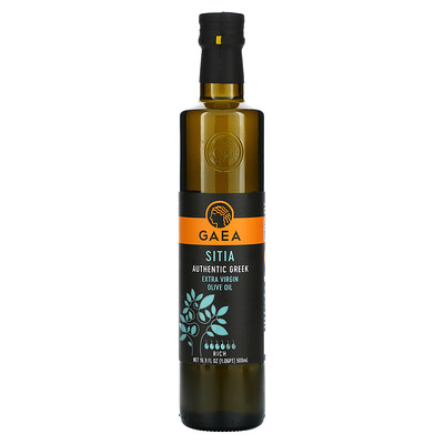 Gaea нерафинированное оливковое масло высшего качества из Ситии, насыщенное, 500 мл (16,9 жидк. унции)