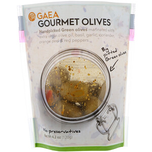 Отзывы о Гиа, Gourmet Olives, Marinated Pitted Green Olives, 4.2 oz (120 g)