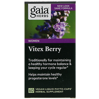 Gaia Herbs Ягоды витекса, 60 веганских фито-капсул с жидкостью