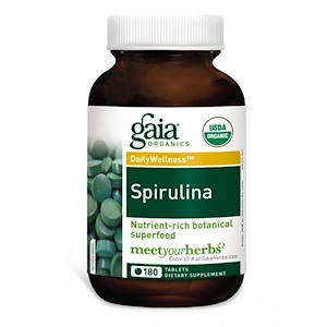 Gaia Herbs, Спирулина, 180 таблеток