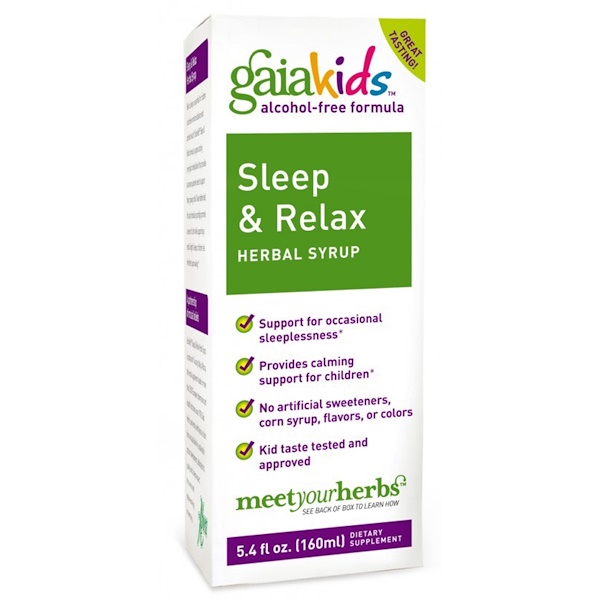 Gaia Herbs, Kids, Sleep & Relax Herbal Syrup, AlcoholFree, 5.4 fl oz