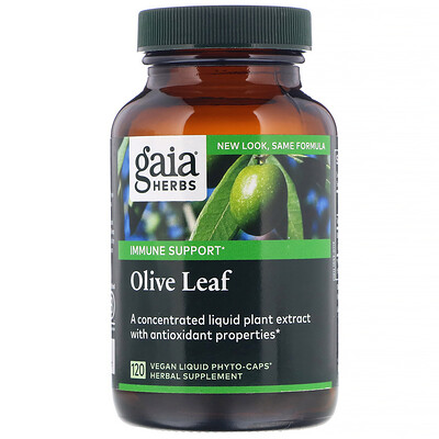 Gaia Herbs Лист оливы, 120 веганских фито-капсул с жидкостью