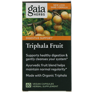 Gaia Herbs, トリファラ果実、植物性カプセル60粒