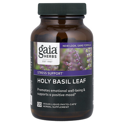 Product Image for Gaia Herbs, Holy Basil Leaf, 120 Vegan Liquid Phyto-Caps