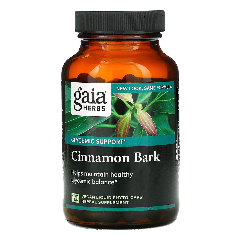 Gaia Herbs, Cinnamon Bark, 120 Vegan Liquid PhytoCaps iHerb
