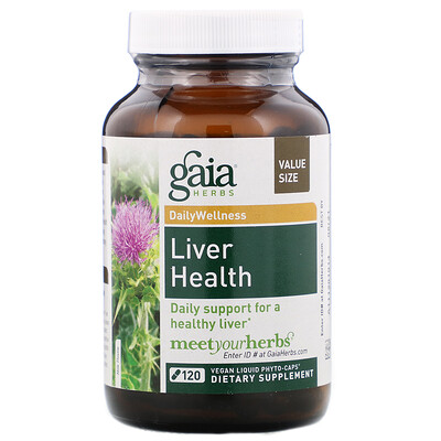 Gaia Herbs Liver Health, 120 вегетарианских фито-капсул с жидкостью