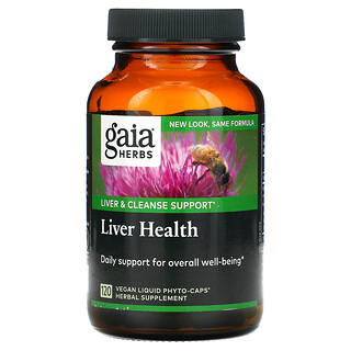 Gaia Herbs, средство для поддержания здоровья печени, 120 веганских жидких капсул Phyto-Cap