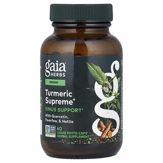 غايا هربس‏, Turmeric Supreme® ، دعم الجيوب الأنفية ، 60 كبسولة نباتية سائلة