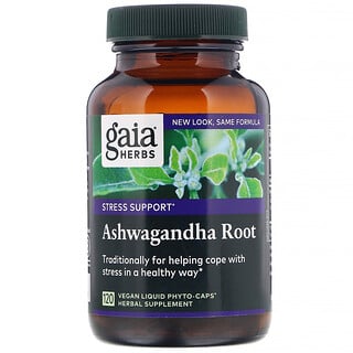Gaia Herbs, Raíz de ginseng indio, 120 cápsulas veganas Liquid Phyto-Caps