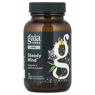 Gaia Herbs, Steady Mind™，60 粒液体 Phyto-Caps® 胶囊