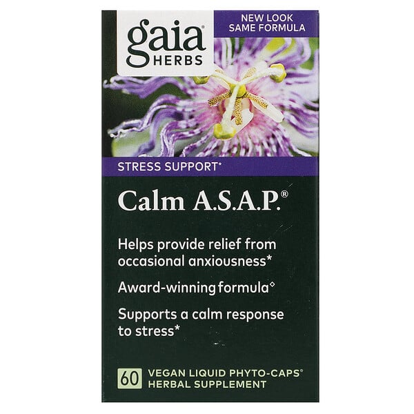Gaia Herbs‏, Calm A.S.A.P., 60 Vegan Liquid Phyto-Caps